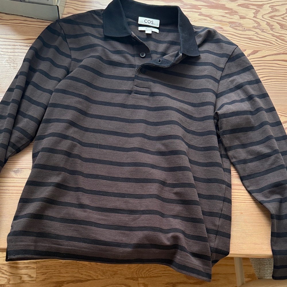 Striped cotton polo COS